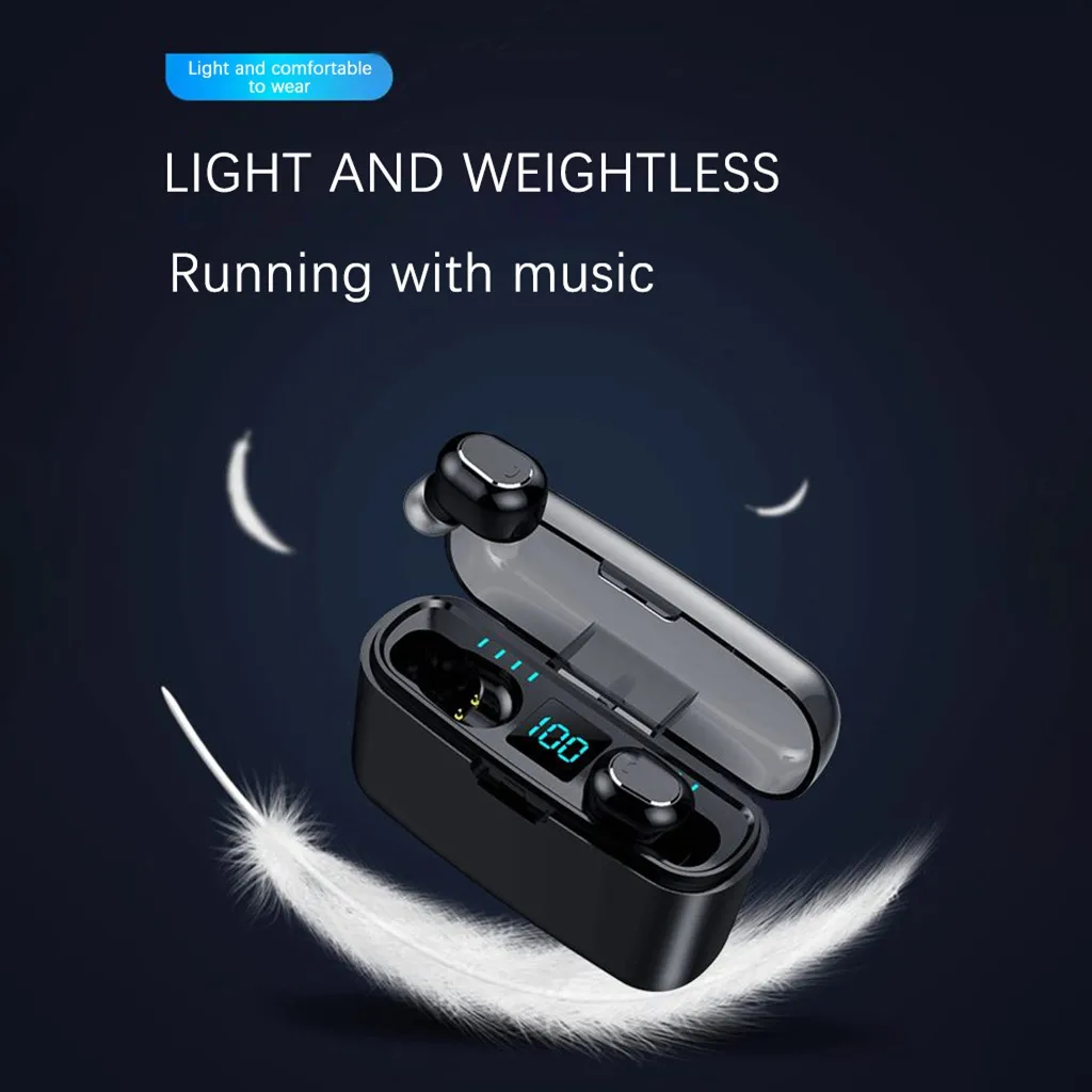 50# Bluetooth наушники мини TWS 5,0 Беспроводные наушники с зарядным устройством Спортивная гарнитура с зарядным устройством светодиодный дисплей
