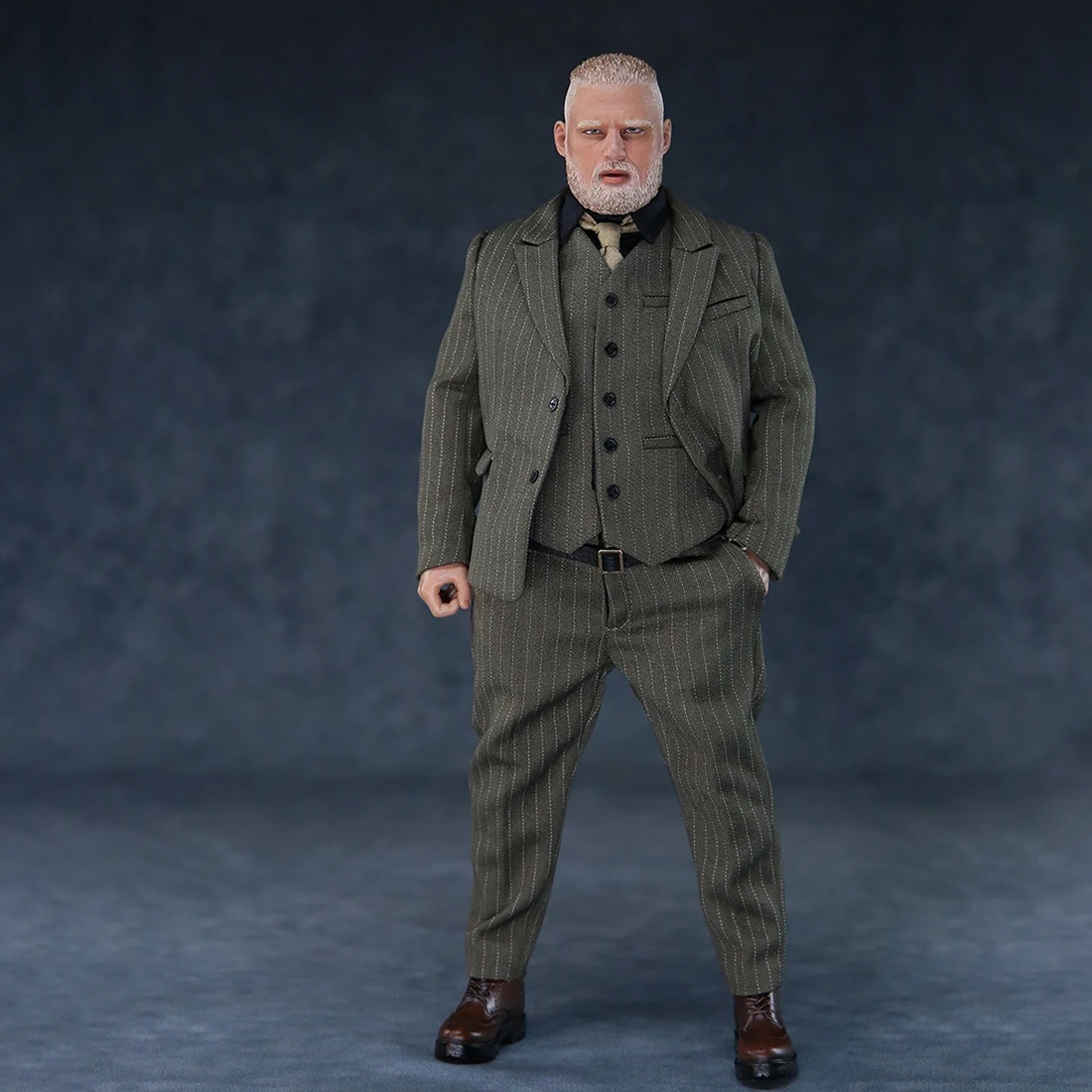 Rowsfire 1/6 30 см фигурка Реалистичная хедsculpt DIY толстый мужской босс Модель-серый/синий костюм