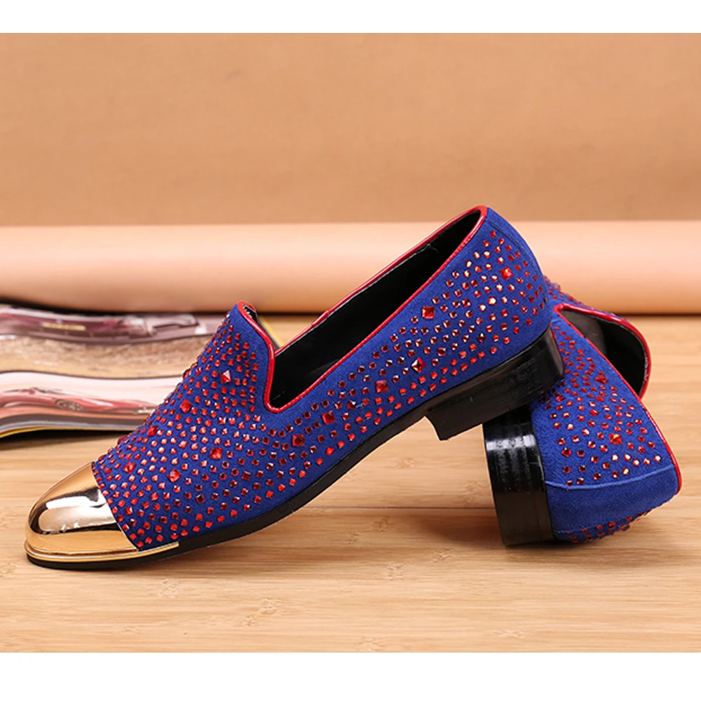 Autumn Metal Soup diamond COW LEATHER Luxurious Commercial affairs Personality Party Socialize Shoes
