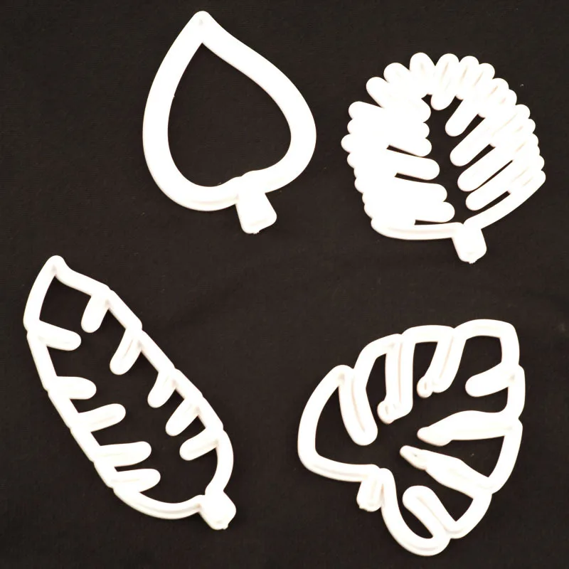 4Pcs Leaf Leaves Jungle Biscuit Cookie Cutter Fondant Mold DIY Creative Cookie Mold Baking Tools