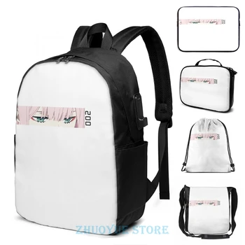 

Zero Two Darling in the Franxx - Those eyes USB Charge Backpack men School bags Women bag Travel laptop bag