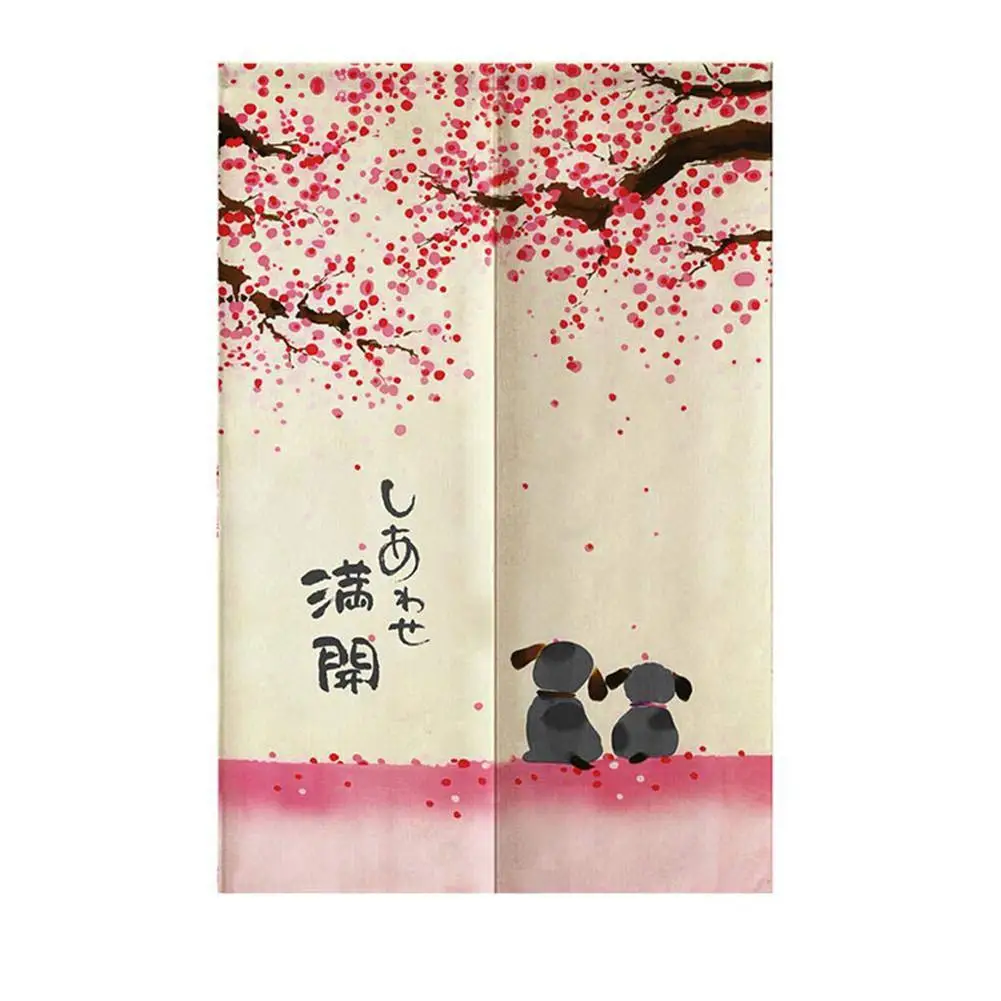 Японский Стиль занавеска на двери из полиэстера для двери в спальню, на кухню шторы украшение для дома Шторы для двери, окна Ванная комната - Цвет: Pink