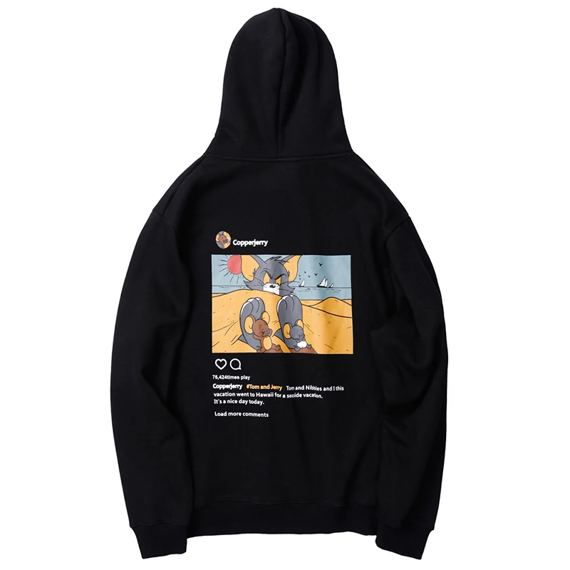 Толстовка с капюшоном для мужчин Харадзюку, большие размеры, худи в уличном стиле, Мужская забавная толстовка с рисунком, Мужская бархатная теплая толстовка с капюшоном для мужчин
