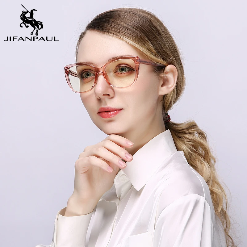 

JIFANPAUL Spectacle myopia optical frames clear Fashion Square Glasses Women Trending Styles Brand Optical Computer With frame