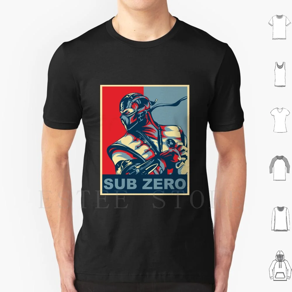 Sub Zero Maglietta Rossa E Blu Fai Da Te Big Size 100% Cotone Sub Zero Sub Zero Project Sub Zero Vs Scorpion Mortal Kombat Sub Zero