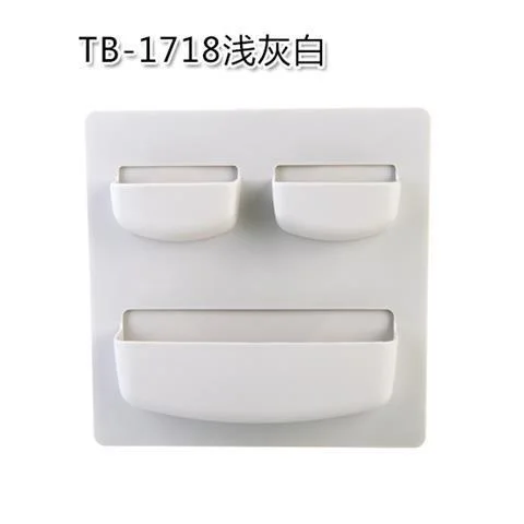 Кухонная отделочная стойка для ванной комнаты, настенная вешалка для хранения, домашняя паста, бездырочное настенное крепление LB917118 - Цвет: A white