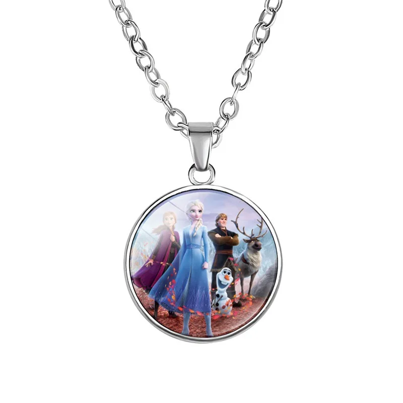 Disney холодное сердце 2 принцесса ожерелье Эльза сплав стекло детский браслет Девочка День рождения украшение для подарочной упаковки принцесса