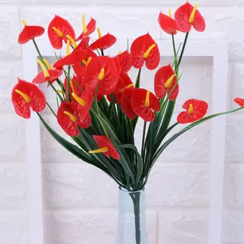 

Simulation Plastic Flower Anthurium Indoor And Outdoor Decoration Fake Flower Single Bundle Dining Table Indoor Desktop
