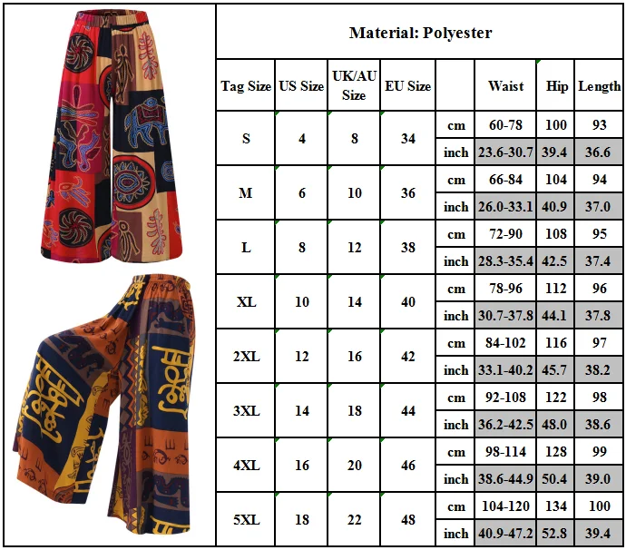 Women's Harem Pants Baggy  Boho Wide Leg Hippy Trousers Bottom Activewear 2