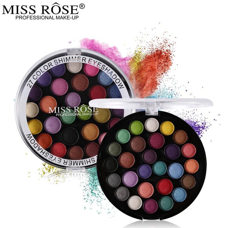 

Miss Rose Makeup 27 Full Color Eye Shadow Palette Matte Shimmer Eyeshadow Cake Professional Cosmetics Kit