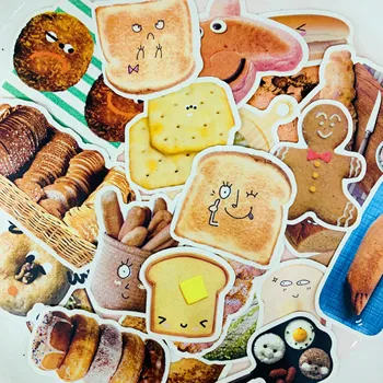 

25Pcs/Bag Cartoon Breakfast Bread Cake Sticker DIY Scrapbooking Album Junk Journal Planner Decorative Stickers