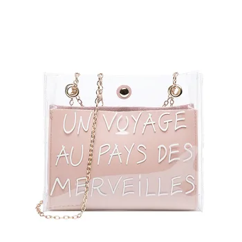 

Crossbody Bag for Women 2020 Mini Chain Shoulder Bag Small Transparent Messenger Bag Womens Handbags Fashion Letter Jelly Bag