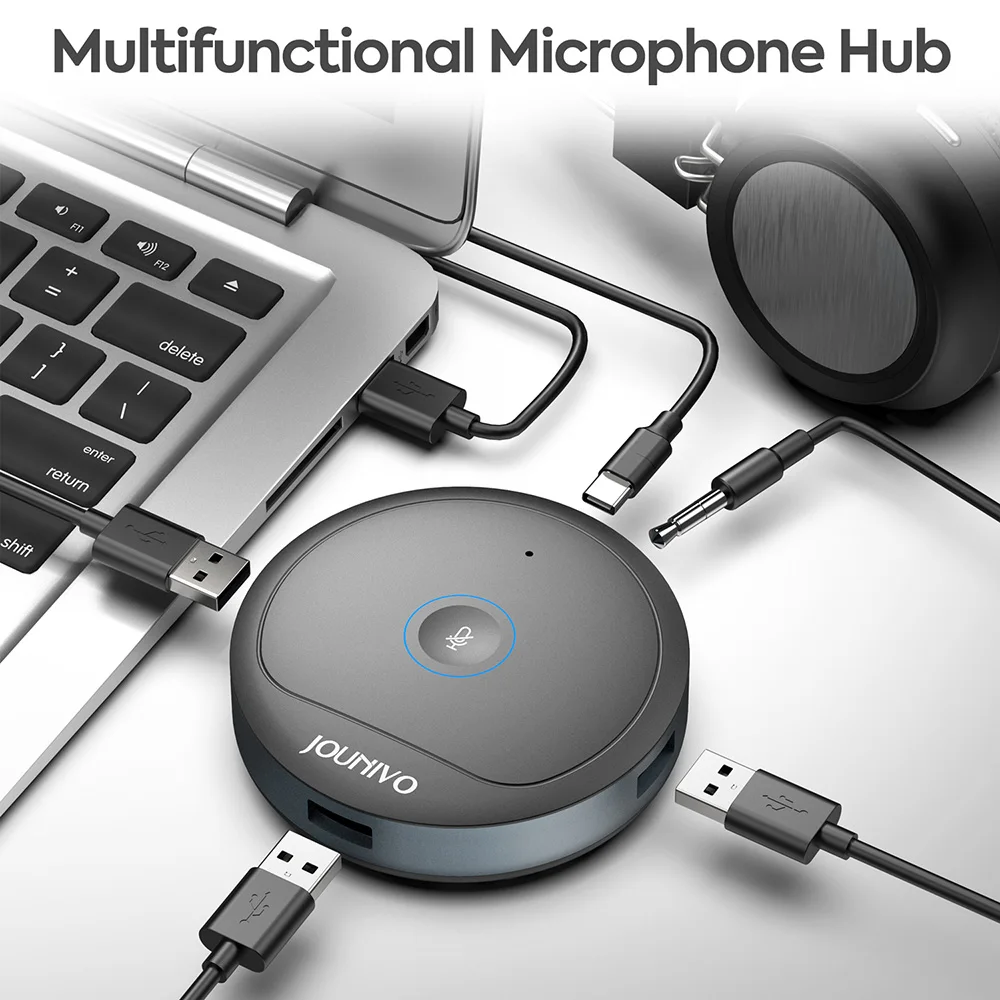 Micro para Computador Microfone de Conferência com 5-em-1 Adaptador Omnidirection Computador Condensador Mic Zoom Tabletop Mac lp Usb 360 - Image 6
