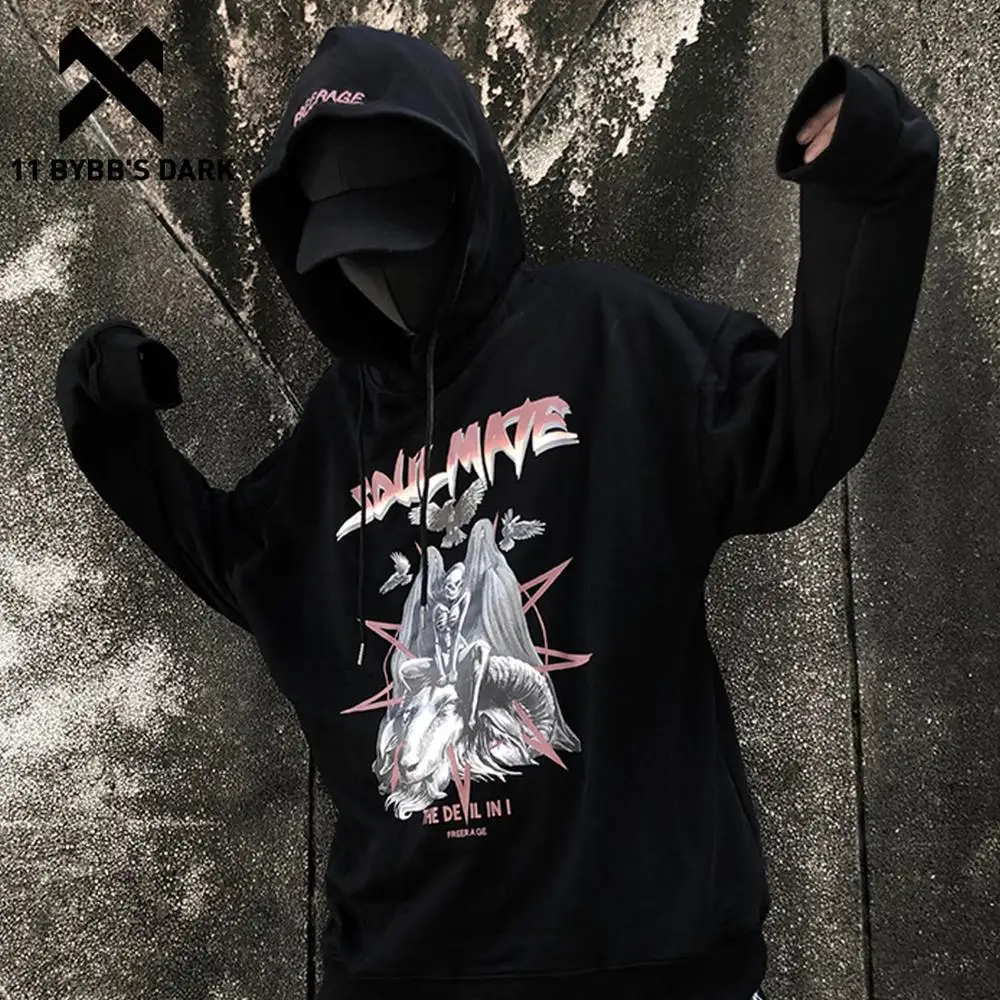 Мужская толстовка с капюшоном 11 BYBB'S DARK Skulls Повседневный хлопковый пуловер в