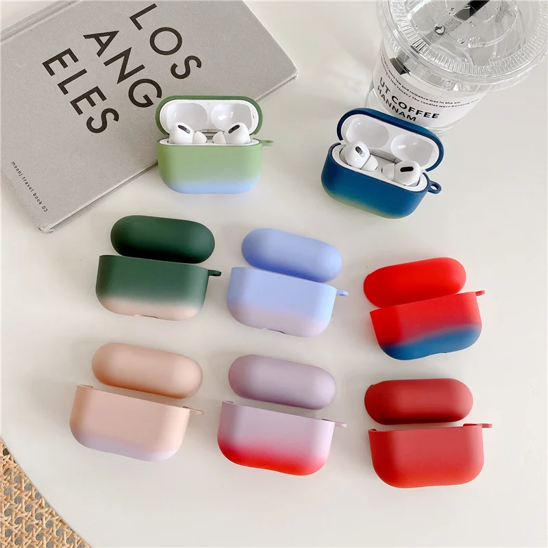 

Bluetooth Bling Earphone Cover for Airpods Pro Matte Gradient Silicone Earphone Case for Apple Airpods Pro 1 2 Protective Cover