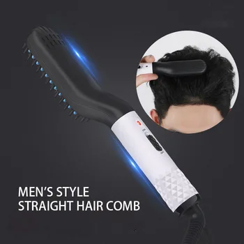 

2020 Updated Beard Straightener Man's Hair Flat Iron Fast Heated Straightening Comb Beard and Hair Show Cap Hair Styler For Male