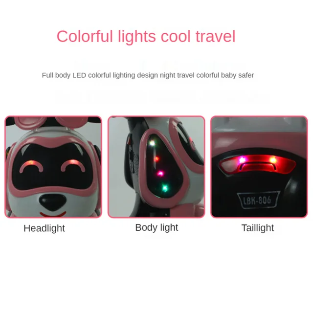 Children's Electric Motorcycle New Children's Riding Toy Can Be Slippery Cartoon Puppy Pedal Tricycle Can Carry People 6