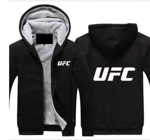 Для UFC, мужская куртка с буквенным принтом и логотипом, плотное пальто, мужские толстовки, теплое пальто, хлопковая куртка, флисовая толстовка с капюшоном, толстовки с длинным рукавом