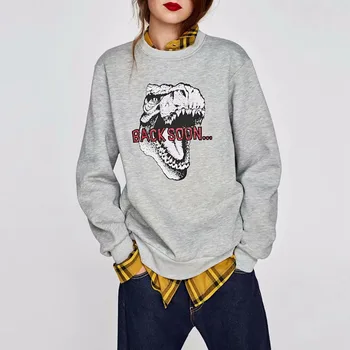 

New Casual Printed Sweatshirts O neck Long Sleeves Autumn Hoodies Female Preppy Style Cotton Pullover XZ2189