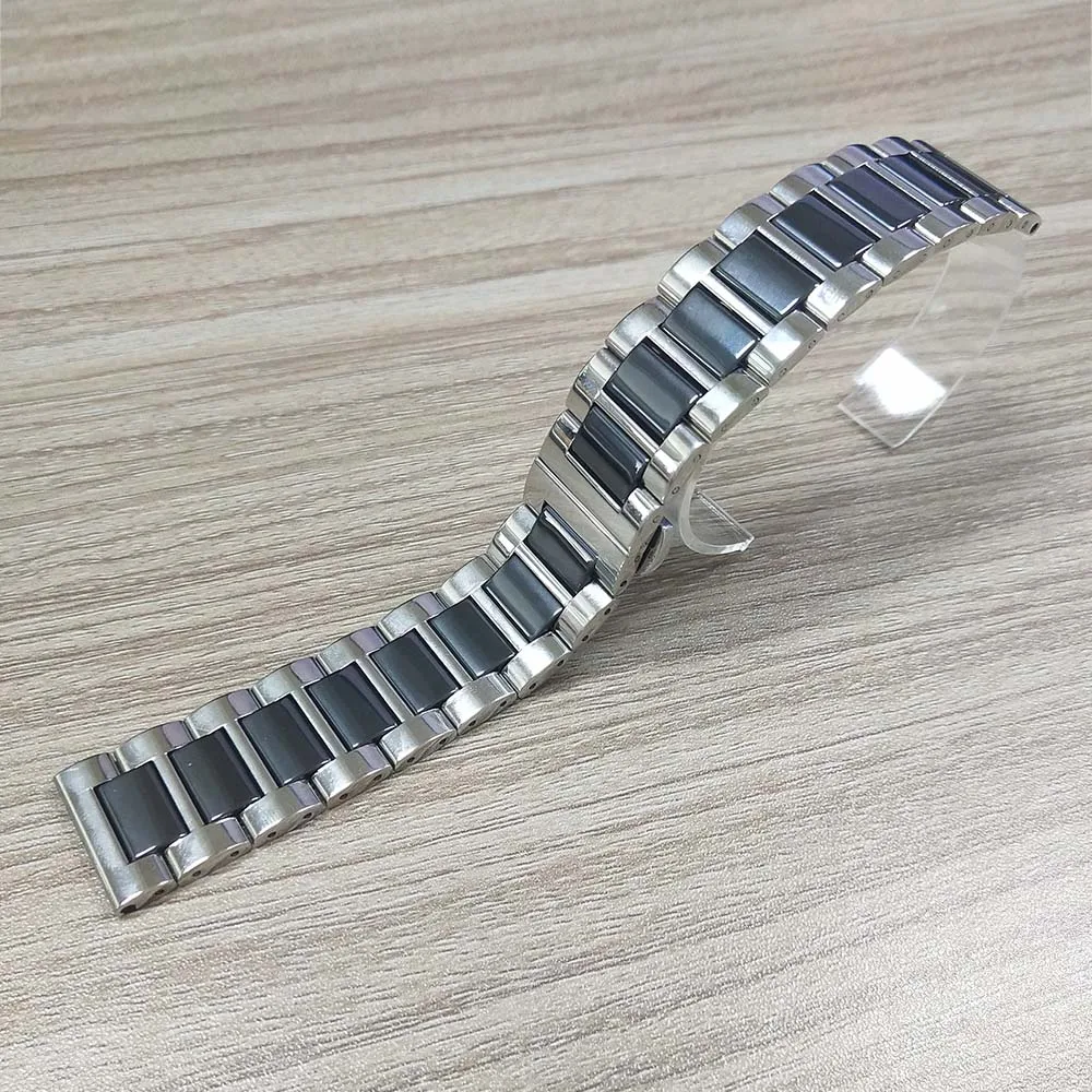 Керамический ремешок из нержавеющей стали для samsung Galaxy Watch 42 мм/46 мм/Active 2 1/gear S3 браслет наручный ремень аксессуары