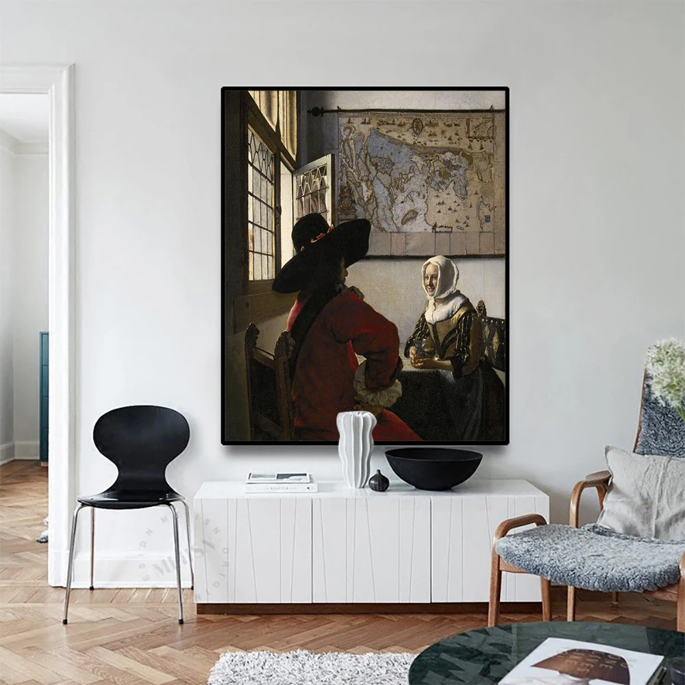 

Cassisy Canvas Art Oil PaintingOfficer and Laughing GirlJohannes·Vermeer Poster Picture Wall Decor Modern Home Decoration