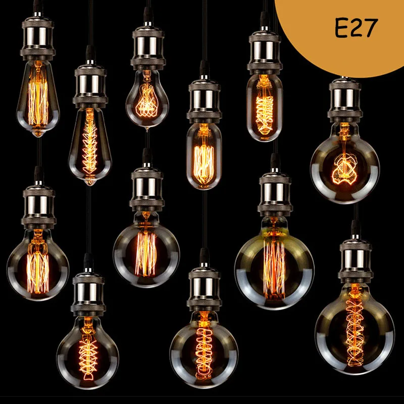 E27 Edison Bulb Dimming Lighting Atmosphere Light Indoor Home Decoration Light Creative Round Bulb 220V/40W