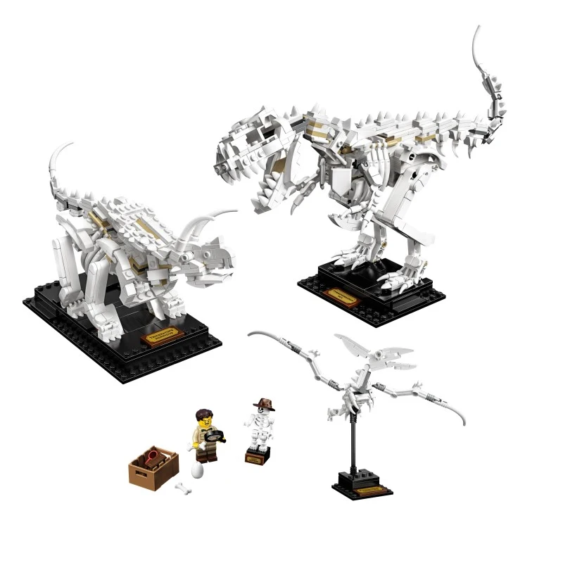 

910pcs Ideas Jurassic World Museum Dinosaur Fossils Compatible Legoinglys Building Blocks Bricks 21320 Dino Toys For Children