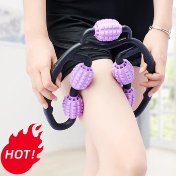 

U Shape Trigger Point Massage Roller for Arm Leg Neck Muscle Tissue for Fitness Gym Yoga Pilates Sports 4/5 Wheel Face Lift Tool