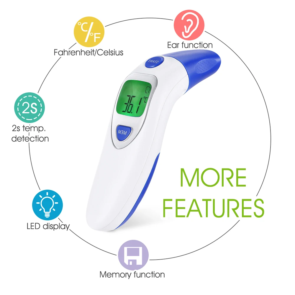 Детский Инфракрасный цифровой ЖК термометр тело, лоб Бесконтактный инфракрасный термометр для взрослых измерение температуры ИК Termometro