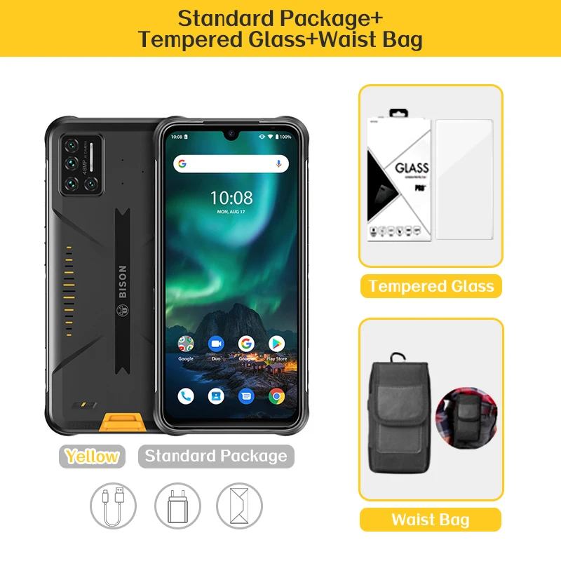 best mobile poco [IN STOCK]UMIDIGI BISON 6GB/8GB+128GB NFC IP68/IP69K Waterproof Rugged Phone Android 10/11 48MP Quad Camera 6.3" FHD+ Display best poco camera phone UMIDIGI