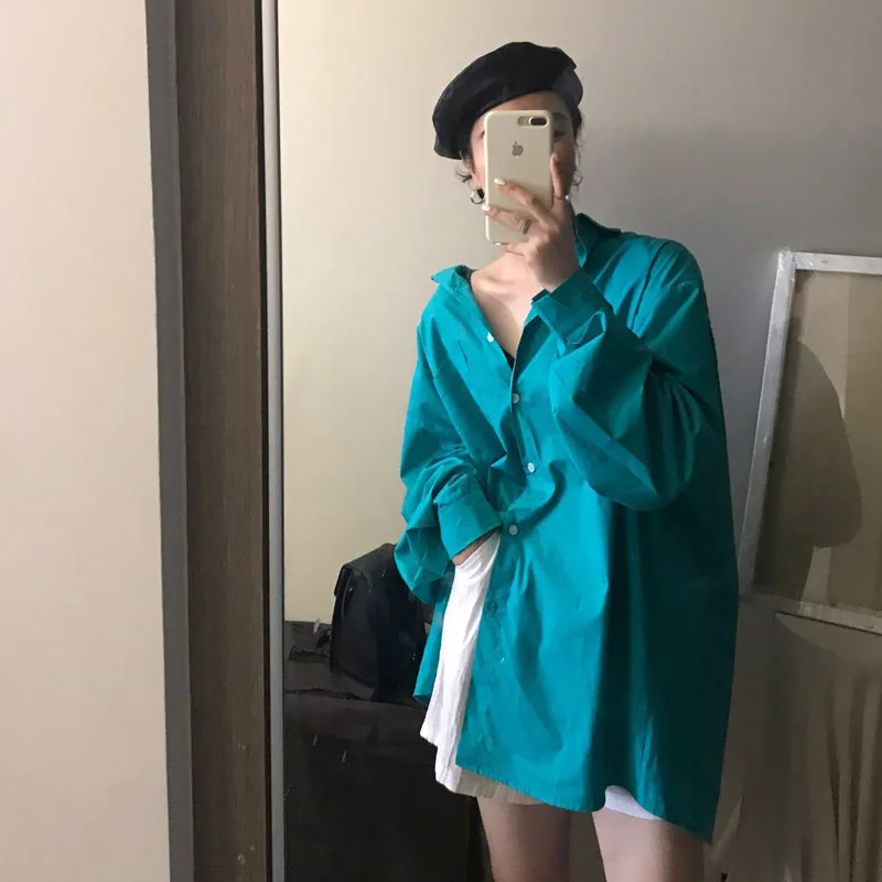 

Autumn Womens Blouses Long Sleeve Tops Femme Single Breasted Loose Female Casual Fashion Blusas Moda De Mujer 2019 Elegant