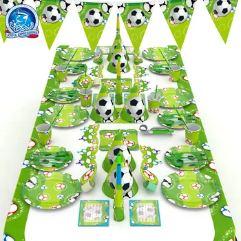 

Disposable tableware Paper plate cup Party football set suit football theme children birthday decoration decoration supplies