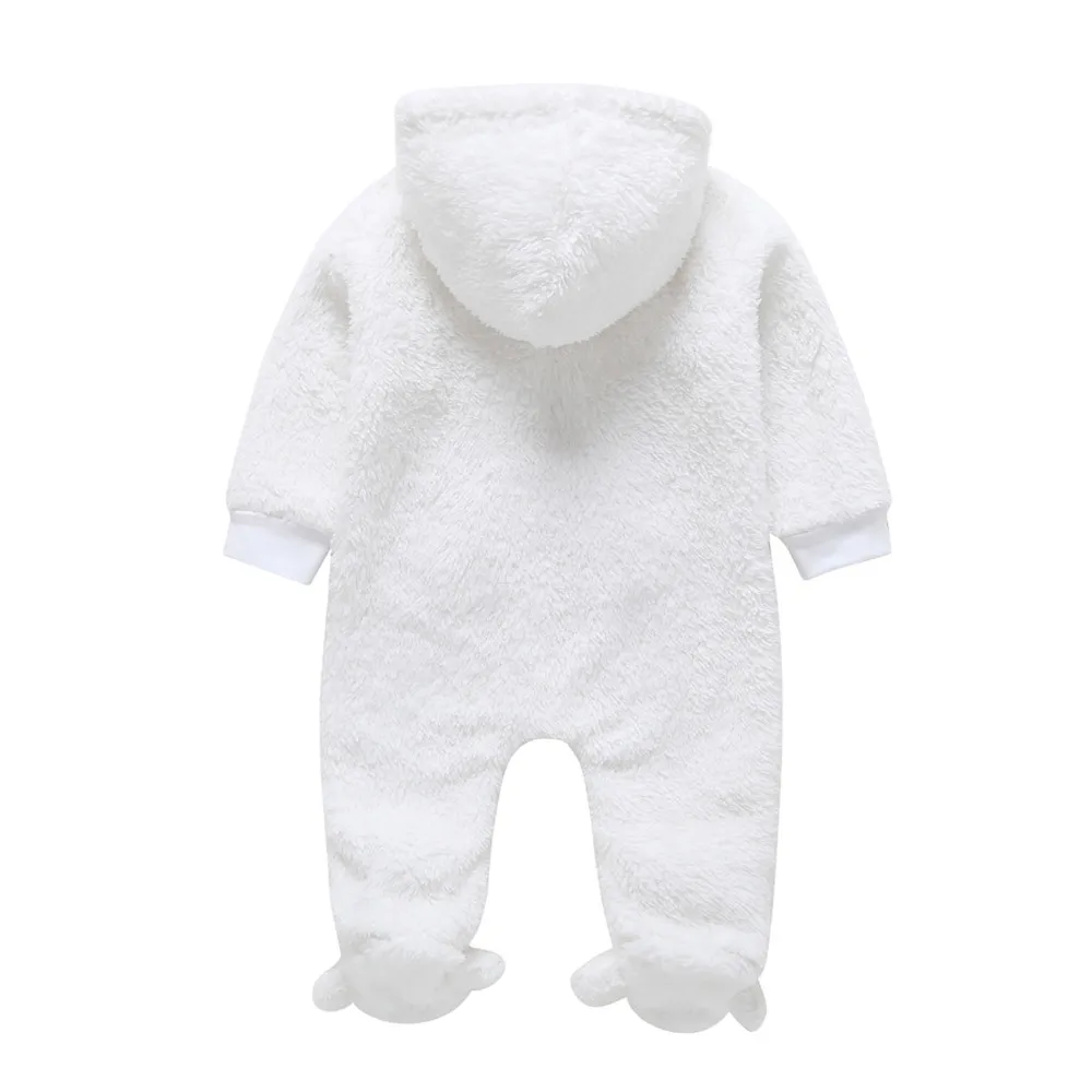 Фланелевый комбинезон с капюшоном для новорожденных мальчиков и девочек, комбинезон, комплекты теплой детской одежды, Aug5