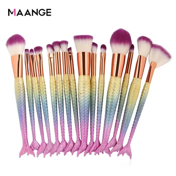 

1-16PCS Big Mermaid Makeup Brushes Set Foundation Blending Powder Eyeshadow Contour Concealer Blush Cosmetic Beauty Make Up Tool