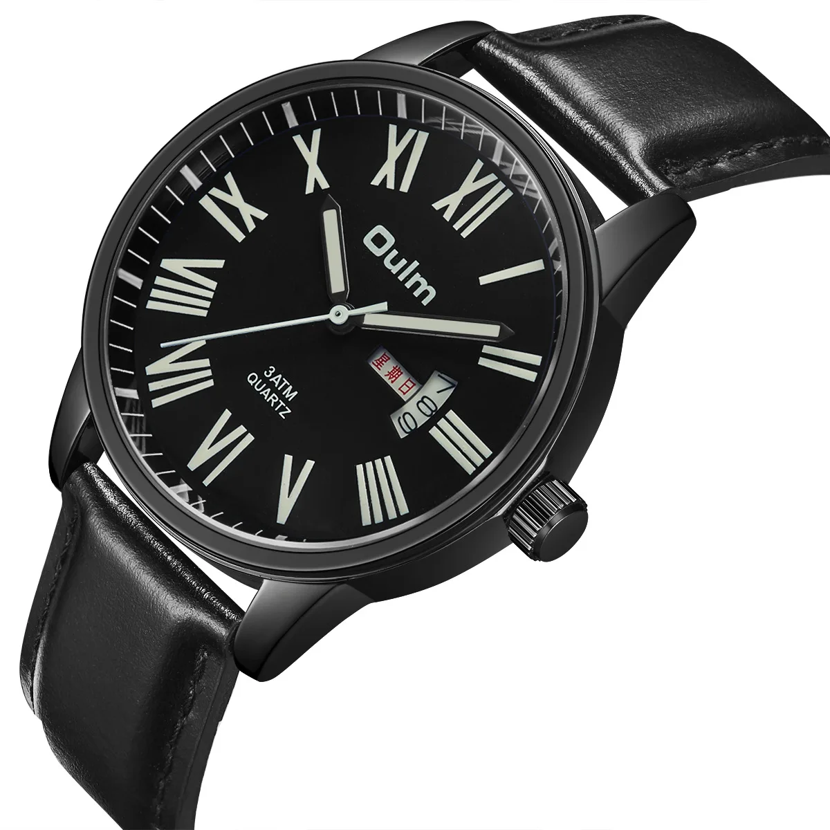 

Oulm New Style Double Calendar MEN'S Watch Genuine Leather Waterproof MEN'S Watch Electricity Supplier Hp8056