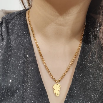 

DOTIFI For Women New Fashion Feather Series Necklace Fine Stainless Steel Pendant Necklace Popular Chain Engagement