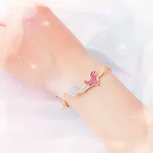 SANSUMMER стиль Темперамент Ювелирные изделия сплав покрытие Мультфильм Русалка пятиконечная звезда милый девушка Личность браслет 6421