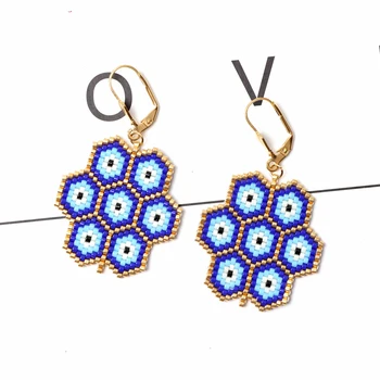 

FAIRYWOO Blue Eye Earring Kyole New Drop Earrings For Women Jewelry Big Eye Pendant Stainless Steel Hook Earrings For Lover Gift