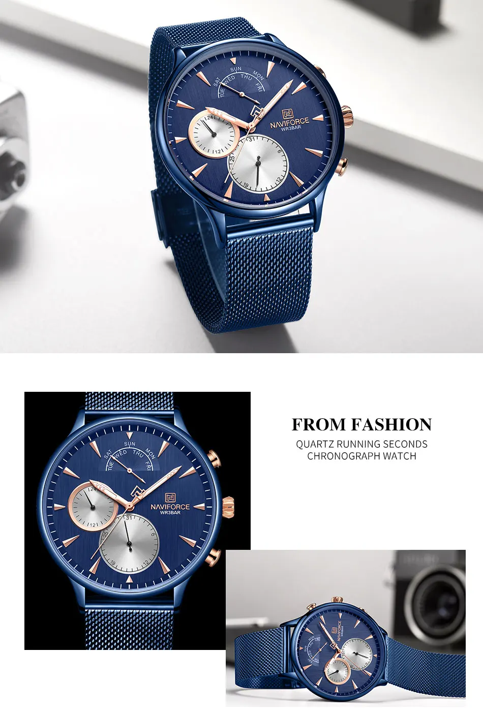 NAVIFORCE новые модные мужские часы светящийся хронограф водонепроницаемые спортивные кварцевые часы наручные часы для мужчин Reloj Hombre
