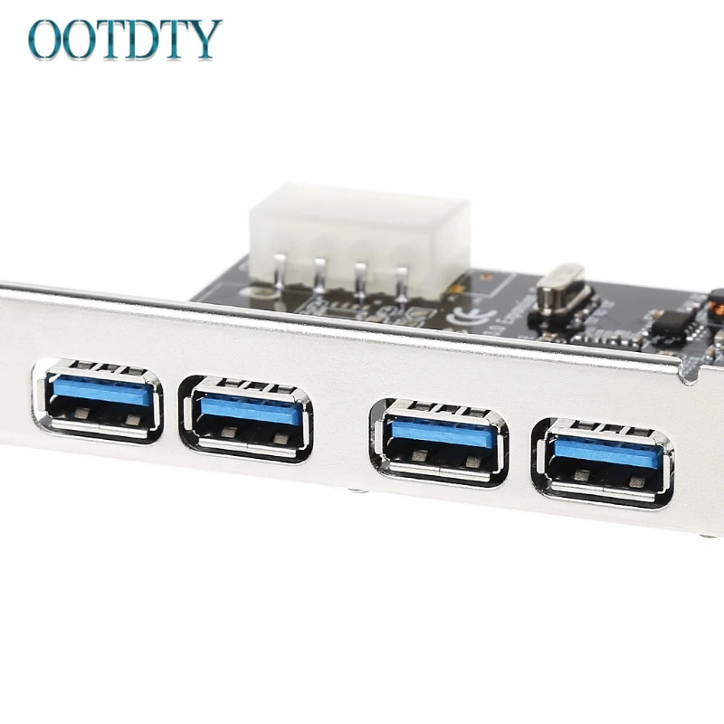 4 порта PCI-E к USB 3,0 концентратор PCI Express карта расширения адаптер 5 Гбит/с скорость