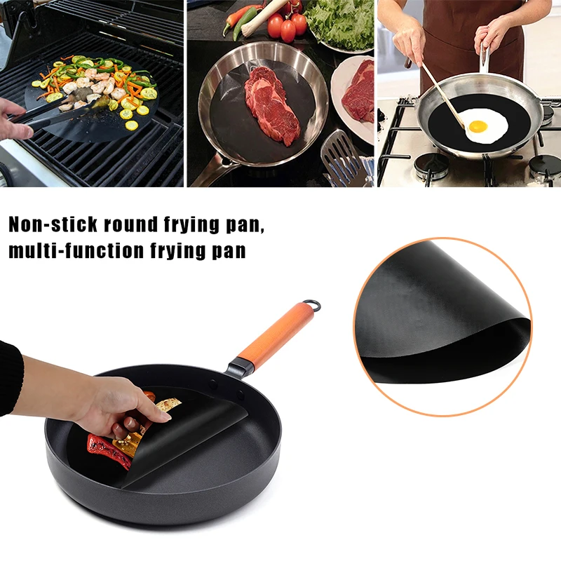 

High Temperature Non-Stick Pan Frying Pan Pad Round Teflon Pan Liner Prevent Sticking Food Pot Kitchen Tool Dropship