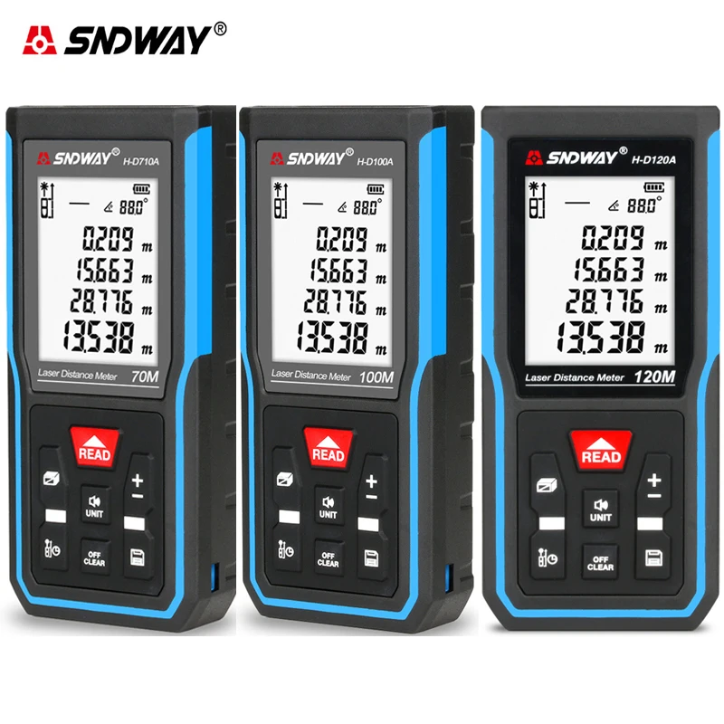 SNDWAY 50M 70M 100M 120M Laser-distanzmessgerät Digitalen Palette Finder Entfernungsmesser Laser Maßband Werkzeug trena Roulette Winkel SNDWAY 50M 70M 100M 120M Laser-distanzmessgerät Digitalen Palette Finder Entfernungsmesser Laser Maßband Werkzeug trena Roulette Winkel