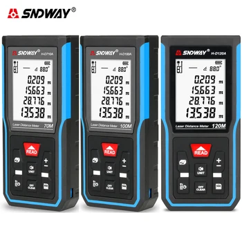 

SNDWAY 50M 70M 100M 120M Laser Distance Meter Digital Range Finder Rangefinder Laser Tape Measure Tool Trena Roulette Angle