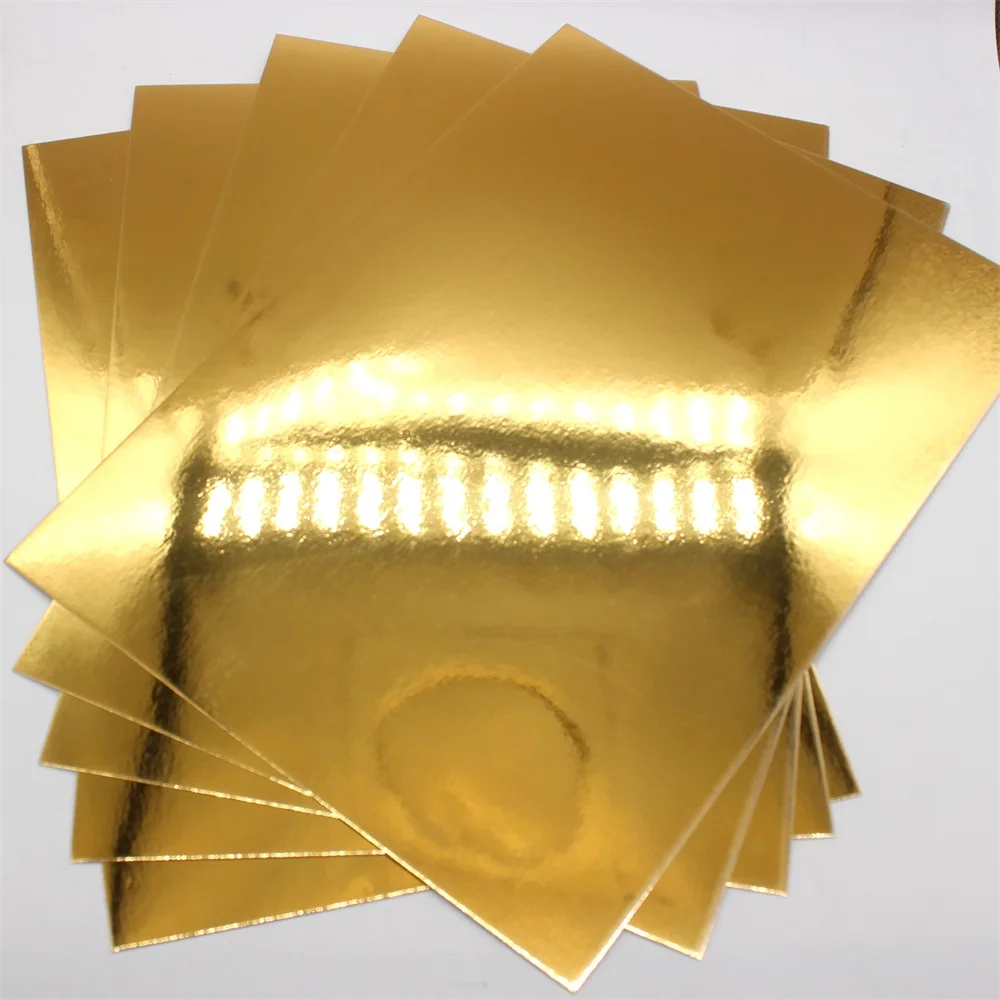 Scrapbook Paper Craft Paper Scrapbooking Material Handmade Craft Paper DIY Craft Cards KSCRAFT A4 Gold and Silver Card 250GSM Perfect For Card Making & Paper Crafts Mirror Board/ Holographic Paper
