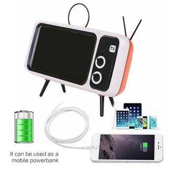 

Retro Portable Wireless Bluetooth Speaker Home TV Mobile Phone Bracket BT Speaker Audio Suitable For Phone holder stand