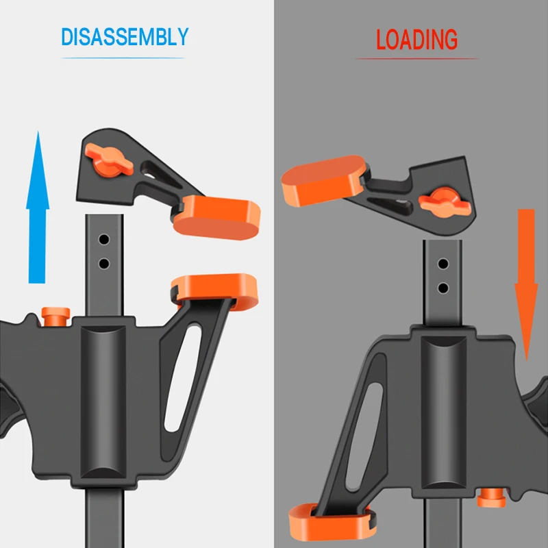 DTBD Spreader Work Bar Clamp F Clamp Gadget Tool DIY Hand Speed Squeeze Quick Ratchet Release Clip Kit 4 Inch Wood Working