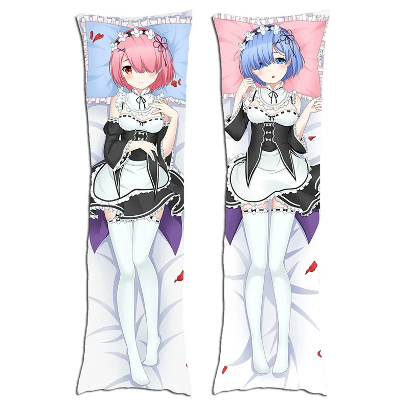 

Anime RE ZERO Starting Life Pillowcase Cute Cartoon Body Hug Pillow Cover 3D Double-sided Bedding Hugging Body Pillowcase