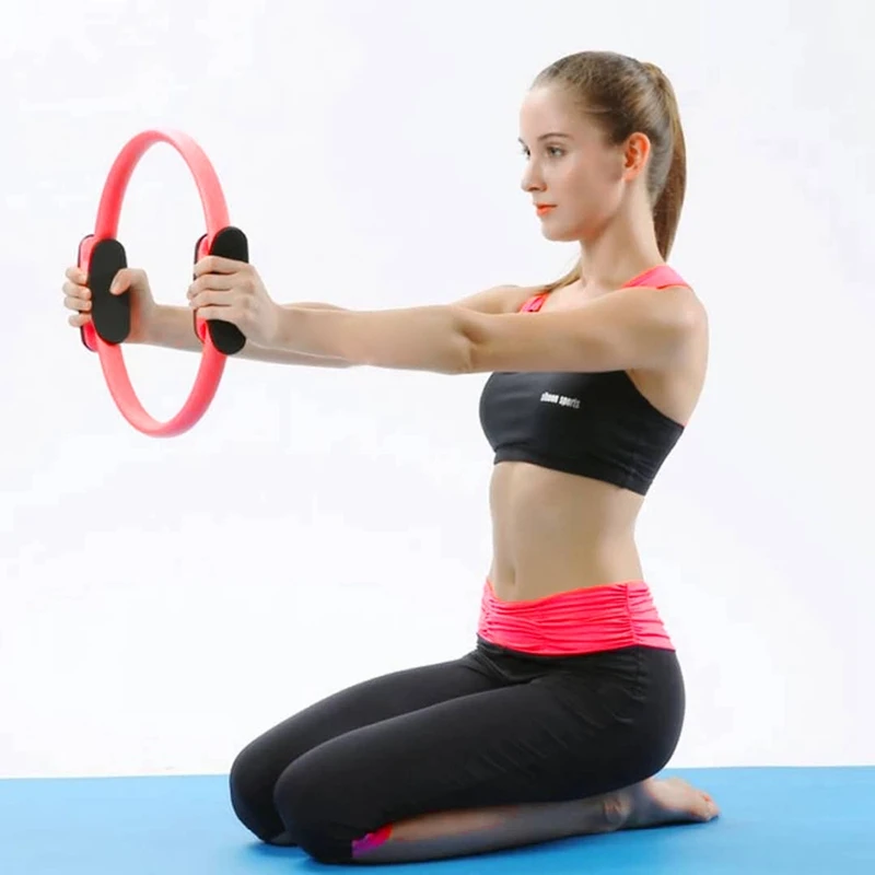 Pilates Ring Magic Circle Body Sport Exercise Fitness Strength Yoga Tool-Black