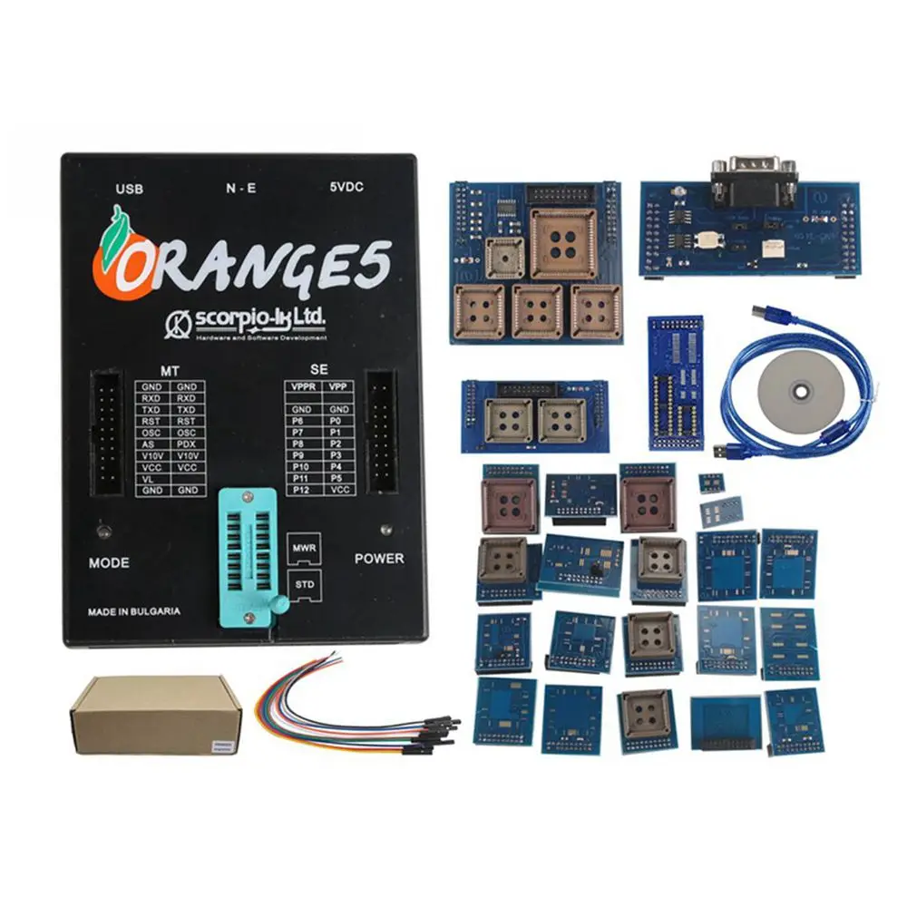 Высокое качество OEM Orange5 программист с полным адаптером профессиональный полный пакет оборудования+ Расширенная функция программного обеспечения оранжевый 5 - Цвет: Full set