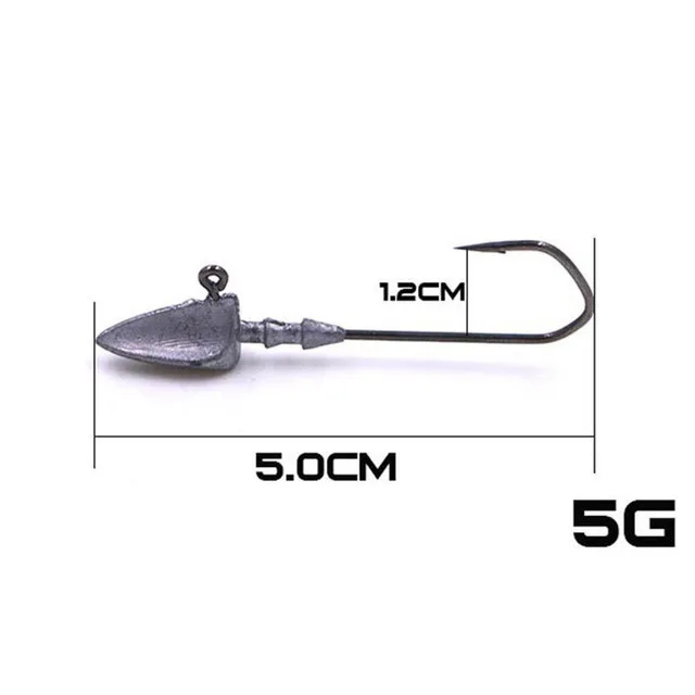 1PCS 5g 1 шт. крючки с свинцовой головкой 3,5 г 5 г 7 г 10 г 14 г 20 г крючок с колючей головкой рыболовные снасти Высокоуглеродистая сталь кривошипный червь острый крючок для приманки - Цвет: 1PCS 5g